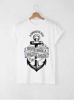 Smooth Sea  Mъжка бяла тениска с дизайнерски принт